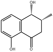 [3R,4R,(-)]-3,4-ジヒドロ-4,8-ジヒドロキシ-3-メチルナフタレン-1(2H)-オン 化学構造式