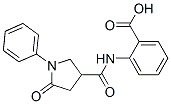 2-[[(5-オキソ-1-フェニルピロリジン-3-イル)カルボニル]アミノ]安息香酸 化学構造式