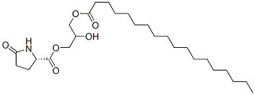 5-オキソ-L-プロリン2-ヒドロキシ-3-[(1-オキソオクタデシル)オキシ]プロピル 化学構造式
