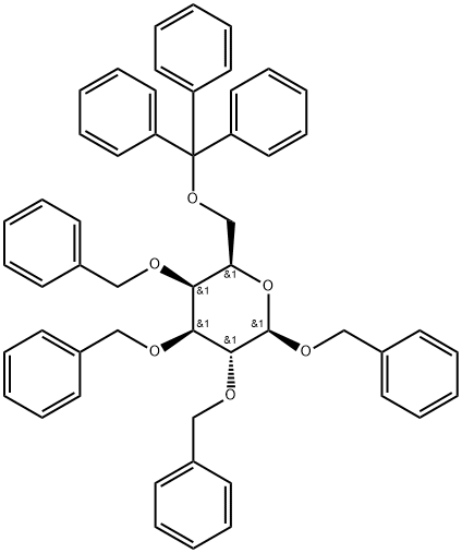 6-O-Trityl-1,2,3,4-tetra-O-benzyl-β-D-galactopyranose Structure
