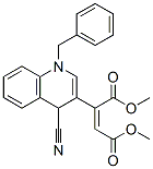 (Z)-2-[4-Cyano-1,4-dihydro-1-(phenylmethyl)quinolin-3-yl]-2-butenedioic acid dimethyl ester Structure