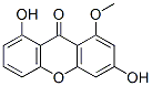 3,8-ジヒドロキシ-1-メトキシ-9H-キサンテン-9-オン 化学構造式