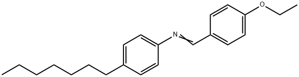 P-エトキシベンジリデンP-ヘプチルアニリン 化学構造式