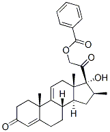 21-ベンゾイルオキシ-17-ヒドロキシ-16β-メチルプレグナ-4,9(11)-ジエン-3,20-ジオン 化学構造式