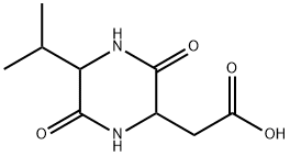 2-Piperazineacetic acid, 5-(1-methylethyl)-3,6-dioxo- (9CI) Structure