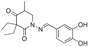 3,3-Diethyl-1-[(3,4-dihydroxybenzylidene)amino]-5-methyl-2,4-piperidinedione Structure