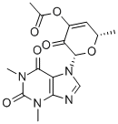 1H-Purine-2,6-dione, 3,7-dihydro-7-(4-(acetyloxy)-3,6-dihydro-6-methyl -3-oxo-2H-pyran-2-yl)-1,3-dimethyl-, (2S-cis)- 结构式