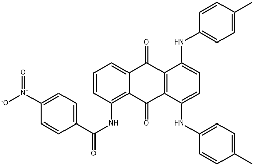 N-[[9,10-ジヒドロ-5,8-ビス[(4-メチルフェニル)アミノ]-9,10-ジオキソアントラセン]-1-イル]-4-ニトロベンズアミド 化学構造式