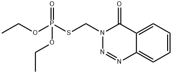 Phosphorothioic acid O,O-diethyl S-[(4-oxo-1,2,3-benzotriazin-3(4H)-yl)methyl] ester Struktur