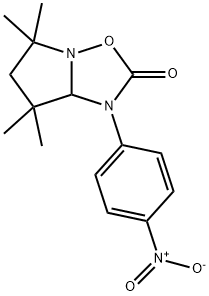 5,6,7,7a-テトラヒドロ-5,5,7,7-テトラメチル-1-(4-ニトロフェニル)ピロロ[1,2-b][1,2,4]オキサジアゾール-2(1H)-オン 化学構造式