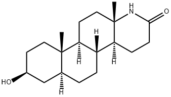 3 beta-hydroxy-13 alpha-amino-13,17-seco-5 alpha-androstan-17-oic-13,17-lactam Struktur