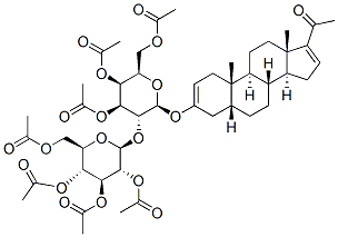Pregn-16-en-20-one, 3-3,4,6-tri-O-acetyl-2-O-(2,3,4,6-tetra-O-acetyl-.beta.-D-glucopyranosyl)-.beta.-D-galactopyranosyloxy-, (3.beta.,5.beta.)- Structure