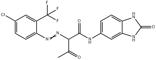 2-[[4-chloro-2-(trifluoromethyl)phenyl]azo]-N-(2,3-dihydro-2-oxo-1H-benzimidazol-5-yl)-3-oxobutyramide 结构式