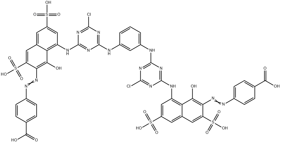 p,p'-[m-phenylenebis[imino(6-chloro-1,3,5-triazine-2,4-diyl)imino(8-hydroxy-3,6-disulpho-1,7-naphthylene)azo]]dibenzoic acid 结构式