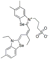 2-[2-[(3-ethyl-5-methyl-3H-benzoselenazol-2-ylidene)methyl]but-1-enyl]-5,6-dimethyl-3-(3-sulphonatopropyl)benzoselenazolium 结构式