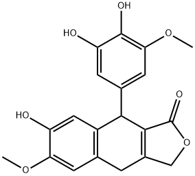9-(3,4-Dihydroxy-5-methoxyphenyl)-4,9-dihydro-7-hydroxy-6-methoxynaphtho[2,3-c]furan-1(3H)-one Struktur