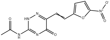 3-Acetamido-6-(2-(5-nitro-2-furyl)vinyl)-as-triazin-5-ol 结构式