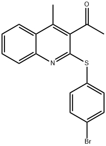 1-{2-[(4-bromophenyl)sulfanyl]-4-methyl-3-quinolinyl}-1-ethanone 化学構造式