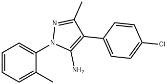 4-(4-chlorophenyl)-3-methyl-1-(2-methylphenyl)-1H-pyrazol-5-ylamine,400074-91-1,结构式