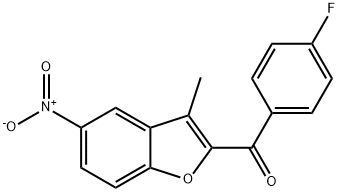 (4-fluorophenyl)(3-methyl-5-nitro-1-benzofuran-2-yl)methanone Struktur