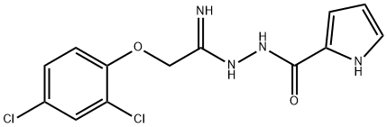 N'-[2-(2,4-dichlorophenoxy)ethanimidoyl]-1H-pyrrole-2-carbohydrazide 结构式
