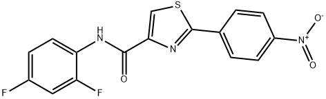 N-(2,4-difluorophenyl)-2-(4-nitrophenyl)-1,3-thiazole-4-carboxamide 化学構造式