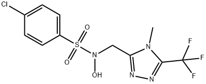 4-Chloro-N-hydroxy-N-{[4-methyl-5-(trifluoromethyl)-4H-1,2,4-triazol-3-yl]methyl}benzenesulfon Struktur