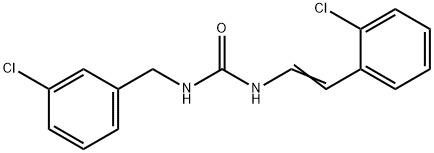 N-(3-chlorobenzyl)-N'-(2-chlorostyryl)urea Structure