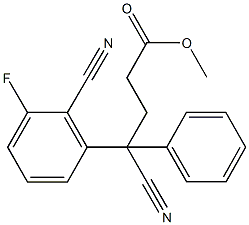 methyl 4-cyano-4-(2-cyano-3-fluorophenyl)-4-phenylbutanoate Structure