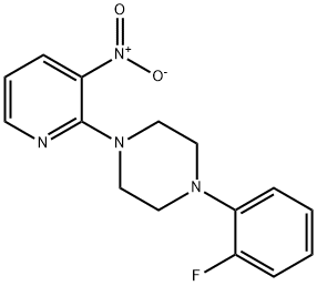 1-(2-fluorophenyl)-4-(3-nitro-2-pyridinyl)piperazine Struktur