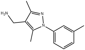 [3,5-二甲基-1-(3-甲基苯基)吡唑-4-基]甲胺, 400876-70-2, 结构式