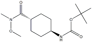 TRANS-4-(N-メトキシ-N-メチルカルバモイル)シクロヘキシルカルバミン酸TERT-ブチル 化学構造式