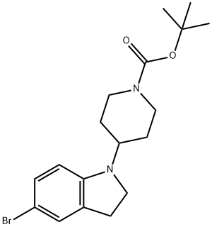 tert-butyl 4-(5-bromo-2,3-dihydro-1H-indol-1-yl)piperidine-1-carboxylate,401565-86-4,结构式