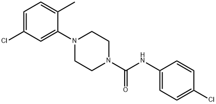 4-(5-chloro-2-methylphenyl)-N-(4-chlorophenyl)tetrahydro-1(2H)-pyrazinecarboxamide Struktur