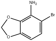 5-ブロモ-1,3-ベンゾジオキソール-4-アミン 化学構造式