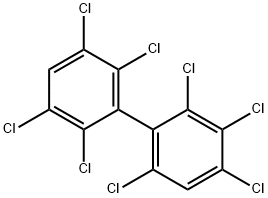 2,2',3,3',4,5',6,6'-オクタクロロビフェニル 化学構造式