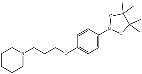 1-(3-(4-(4,4,5,5-Tetramethyl-1,3,2-dioxaborolan-2-yl)phenoxy)propyl)piperidine Structure