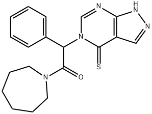 1-(azepan-1-yl)-2-phenyl-2-(4-thioxo-1H-pyrazolo[3,4-d]pyrimidin-5(4H)-yl)ethanone Structure