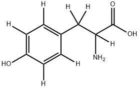 DL-4-ヒドロキシフェニル-D4-アラニン-2,3,3-D3 化学構造式