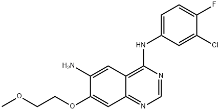 N4-(3-氯-4-氟苯基)-7-(2-甲氧基乙氧基)喹唑啉-4,6-二胺, 402855-01-0, 结构式