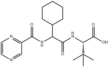 (2S)-2-シクロヘキシル-N-(2-ピラジニルカルボニル)グリシル-3-メチル-L-バリン 化学構造式