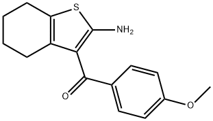 2-アミノ-3-(4-メトキシベンゾイル)-4,5,6,7-テトラヒドロベンゾ[b]チオフェン 化学構造式