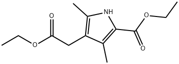 Ethyl 4-(2-ethoxy-2-oxoethyl)-3,5-dimethyl-1H-pyrrole-2-carboxylate,40345-42-4,结构式