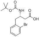 BOC-(S)-3-氨基-4-(2-溴苯基)-丁酸,403661-78-9,结构式