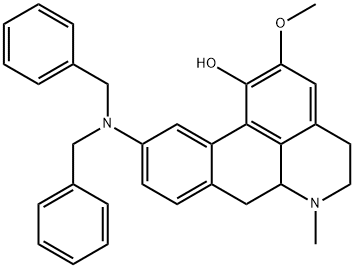 10-Dibenzylamino-5,6,6a,7-tetrahydro-2-methoxy-6-methyl-4H-dibenzo[de,g]quinolin-1-ol 结构式