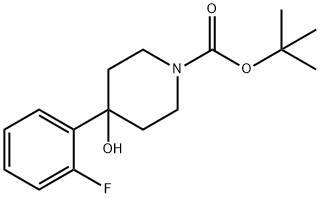 4-(2-フルオロフェニル)-4-ヒドロキシピペリジン-1-カルボン酸TERT-ブチル 化学構造式