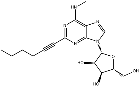 2-(1-HEXYNYL)-N-METHYLADENOSINE 化学構造式