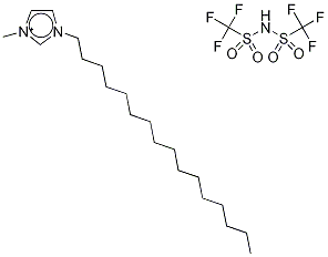 1-十六烷基-3-甲基咪唑双三氟甲磺酰亚胺盐,404001-50-9,结构式