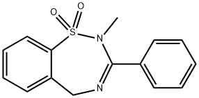 2,5-Dihydro-2-methyl-3-phenyl-1,2,4-benzothiadiazepine 1,1-dioxide,40431-23-0,结构式