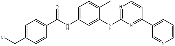 4-Chloromethyl-N-[4-methyl-3-[[4-(pyridin-3-yl)pyrimidin-2-yl]amino]phenyl]benzamide Struktur